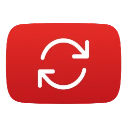 YouTube Looper’s white repeat arrows on a red background.